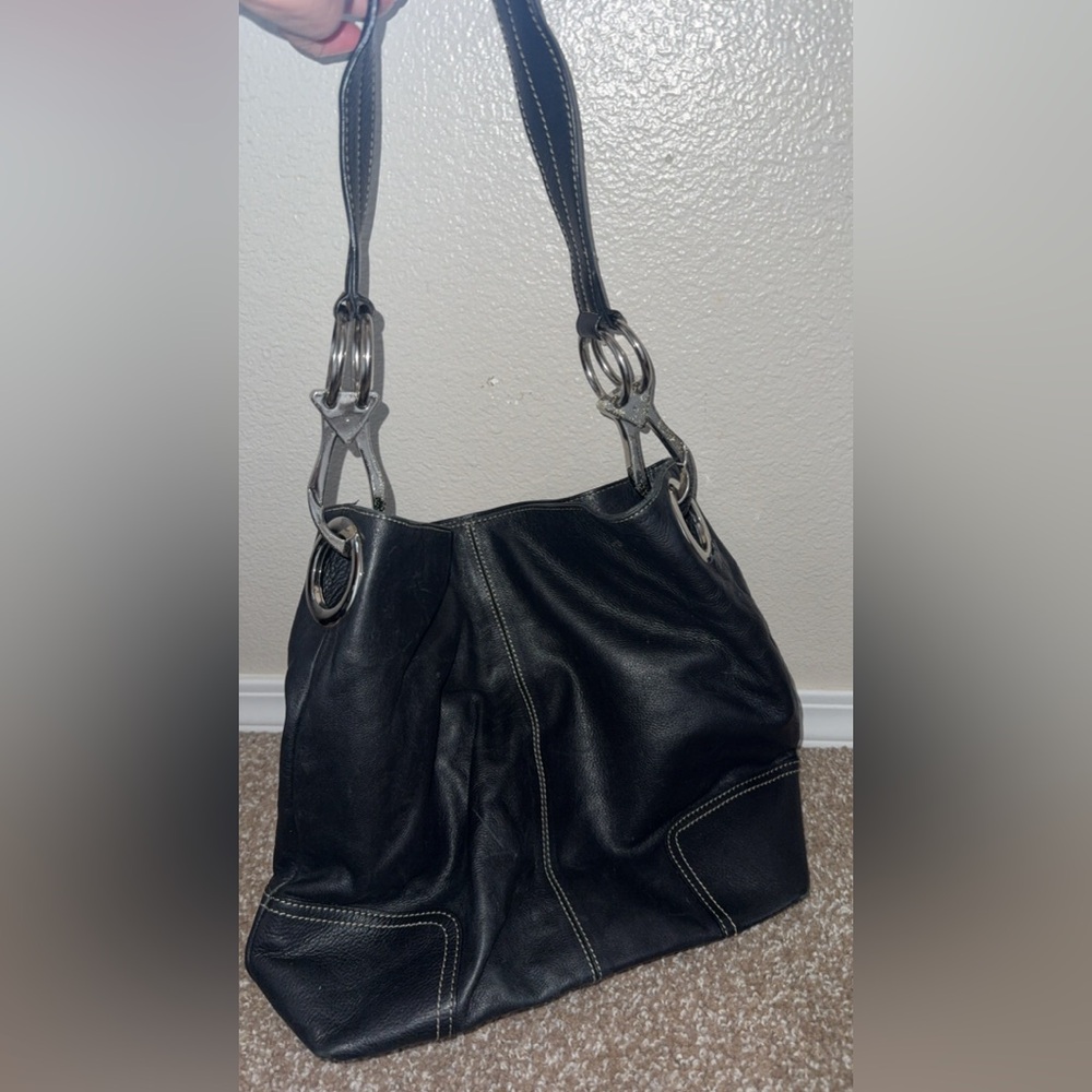 Black Leather Shoulder Bag